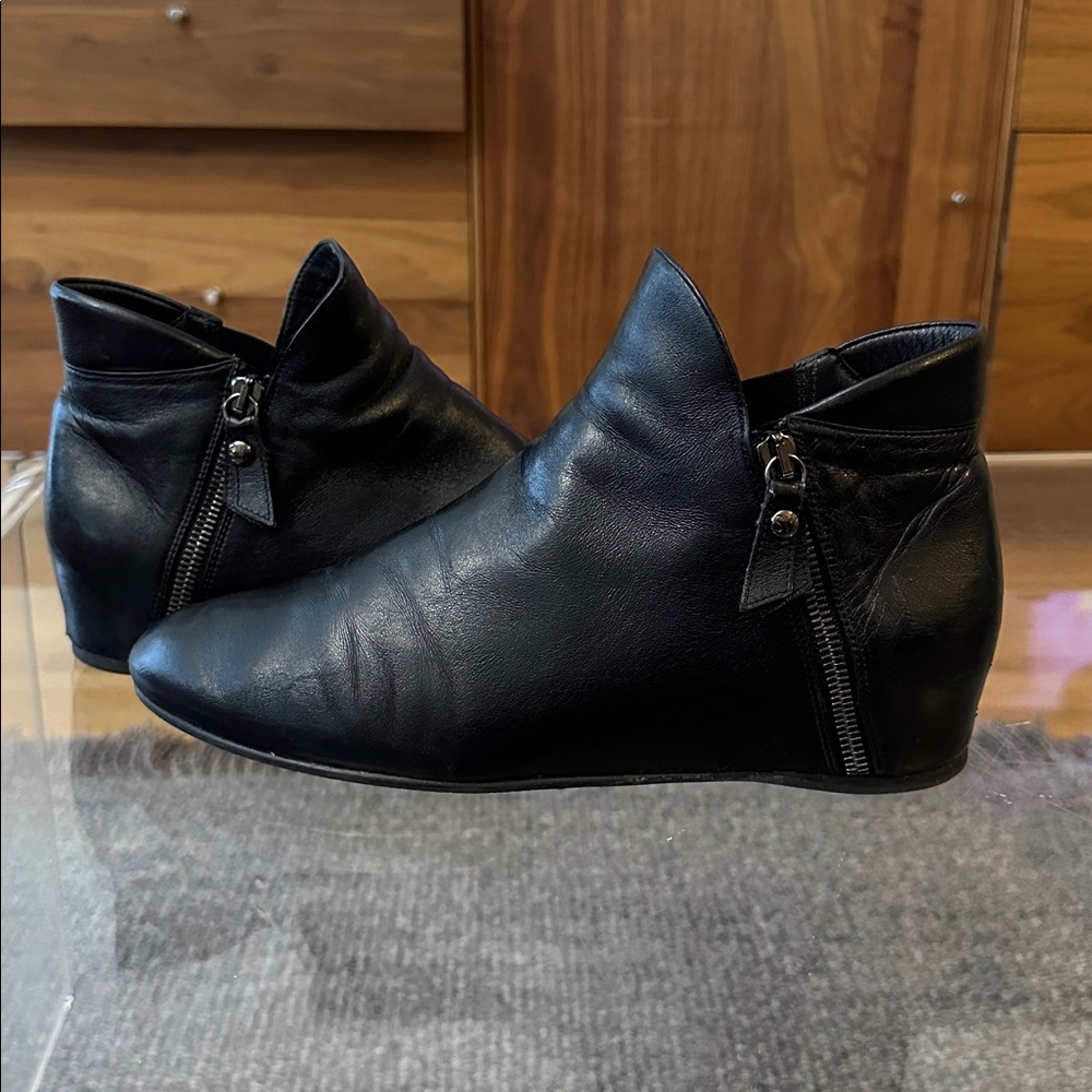 Black Ankle Boots with Zipper Detail